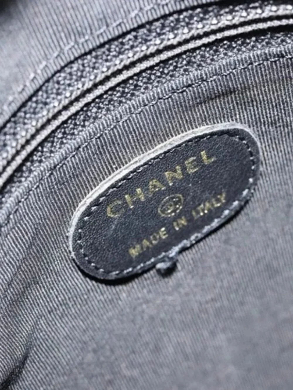 CHANEL Shoulder Bag Lamb Skin Gray Gold CC Auth bs35588